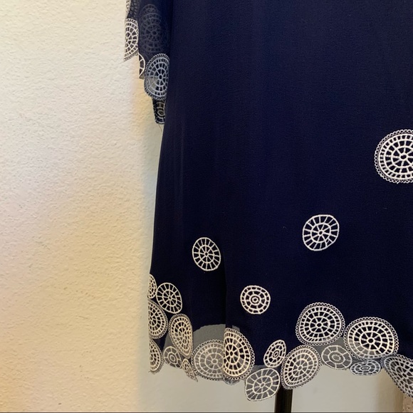 Navy Chiffon Dress. Size M - Picture 7 of 7